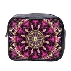 Purple Flower Mini Travel Toiletry Bag (Two Sides) from ArtsNow.com Front