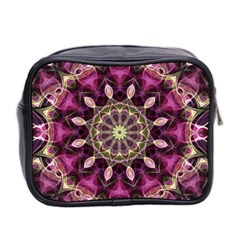 Purple Flower Mini Travel Toiletry Bag (Two Sides) from ArtsNow.com Back