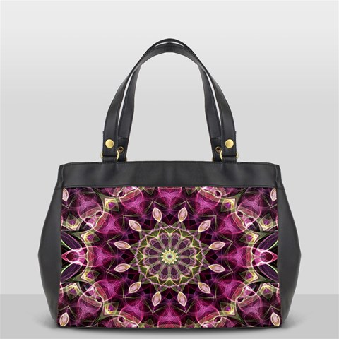 Purple Flower Oversize Office Handbag (Two Sides) from ArtsNow.com Back