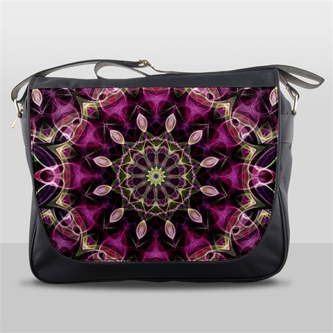 Purple Flower Messenger Bag from ArtsNow.com Front