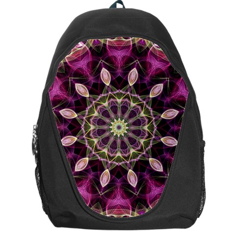 Purple Flower Backpack Bag from ArtsNow.com Front