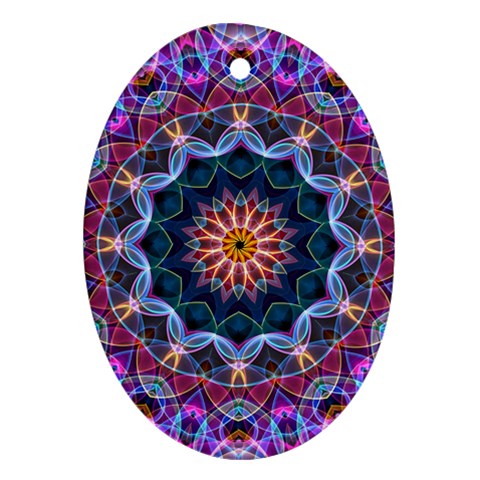 Purple Lotus Oval Ornament from ArtsNow.com Front