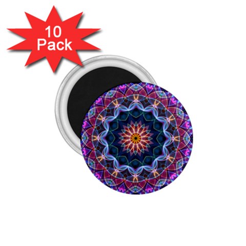 Purple Lotus 1.75  Button Magnet (10 pack) from ArtsNow.com Front