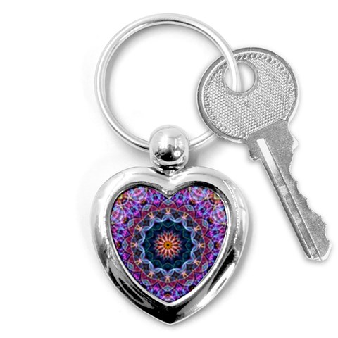 Purple Lotus Key Chain (Heart) from ArtsNow.com Front