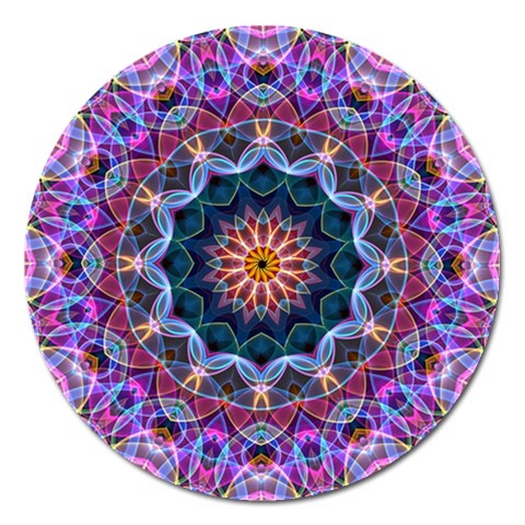 Purple Lotus Magnet 5  (Round) from ArtsNow.com Front