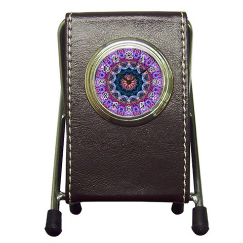 Purple Lotus Stationery Holder Clock from ArtsNow.com Front