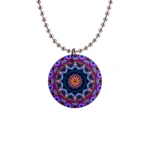 Purple Lotus Button Necklace from ArtsNow.com Front