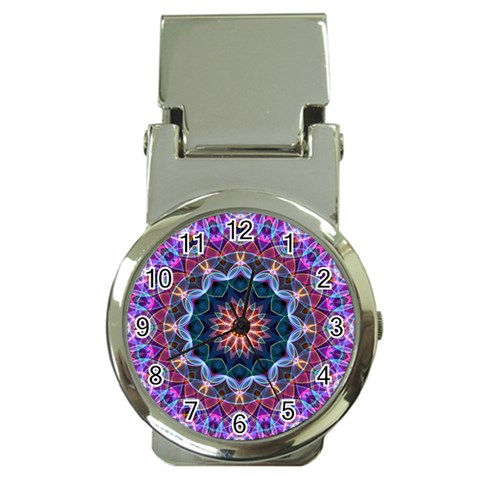 Purple Lotus Money Clip with Watch from ArtsNow.com Front