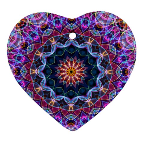 Purple Lotus Heart Ornament (Two Sides) from ArtsNow.com Front