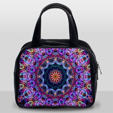 Purple Lotus Classic Handbag (Two Sides) from ArtsNow.com Front