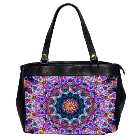 Purple Lotus Oversize Office Handbag (Two Sides) from ArtsNow.com Front