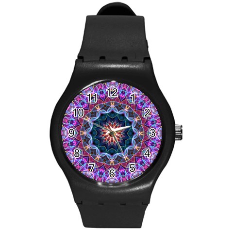 Purple Lotus Plastic Sport Watch (Medium) from ArtsNow.com Front