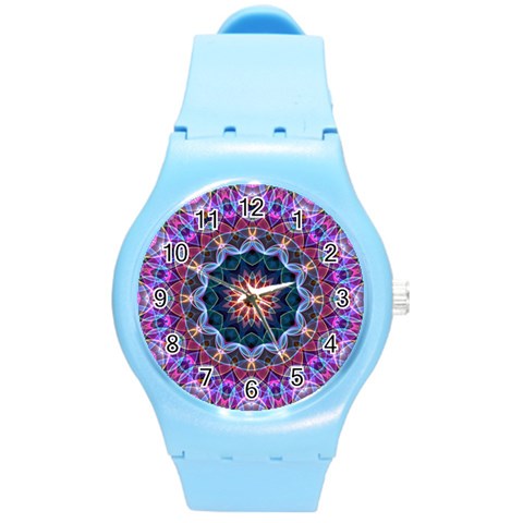 Purple Lotus Plastic Sport Watch (Medium) from ArtsNow.com Front