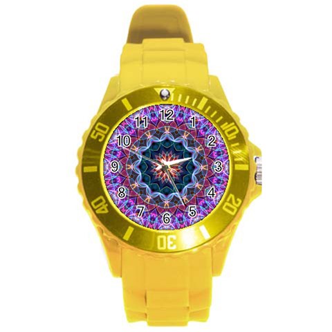 Purple Lotus Plastic Sport Watch (Large) from ArtsNow.com Front