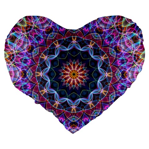 Purple Lotus 19  Premium Heart Shape Cushion from ArtsNow.com Back