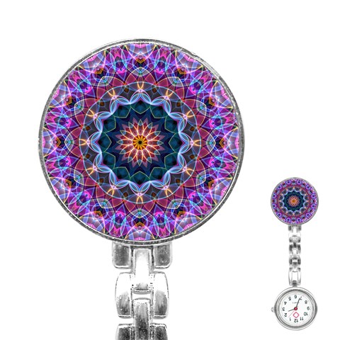 Purple Lotus Stainless Steel Nurses Watch from ArtsNow.com Front