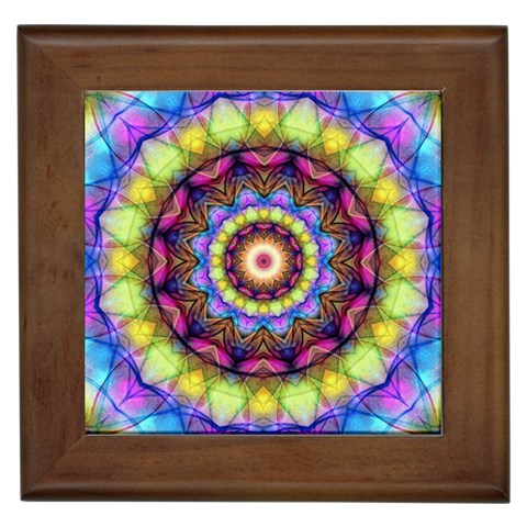 Rainbow Glass Framed Ceramic Tile from ArtsNow.com Front