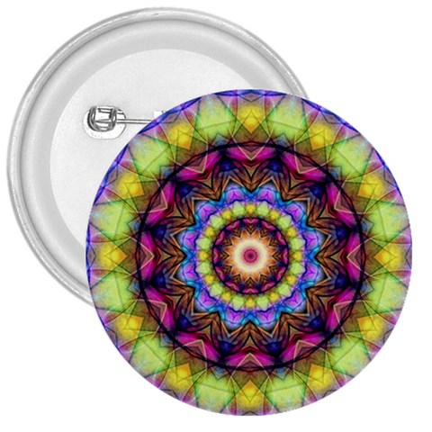 Rainbow Glass 3  Button from ArtsNow.com Front