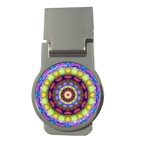 Rainbow Glass Money Clip (Round) from ArtsNow.com Front