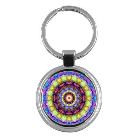 Rainbow Glass Key Chain (Round) from ArtsNow.com Front