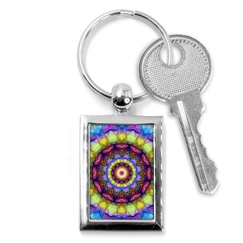 Rainbow Glass Key Chain (Rectangle) from ArtsNow.com Front