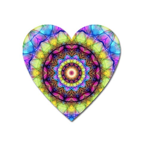 Rainbow Glass Magnet (Heart) from ArtsNow.com Front