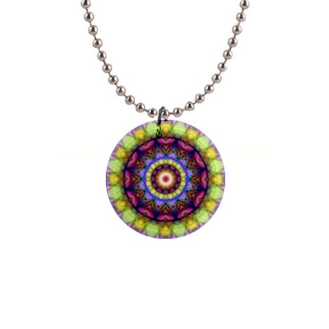 Rainbow Glass Button Necklace from ArtsNow.com Front