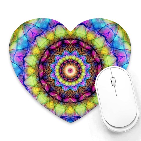 Rainbow Glass Mouse Pad (Heart) from ArtsNow.com Front