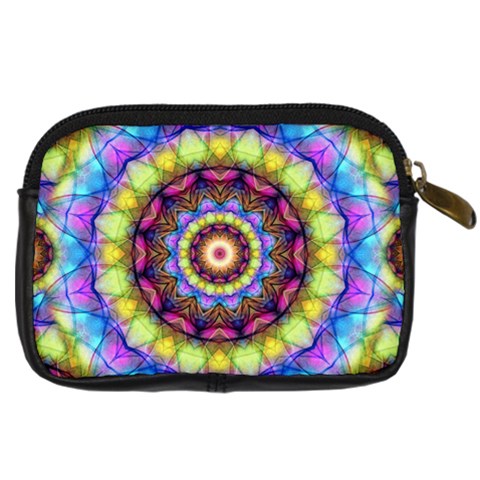 Rainbow Glass Digital Camera Leather Case from ArtsNow.com Back