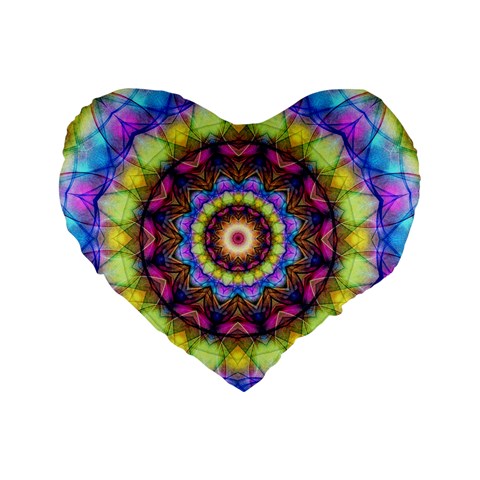 Rainbow Glass 16  Premium Heart Shape Cushion  from ArtsNow.com Front