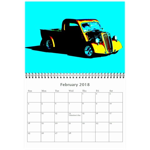 Hot Rods Wall Calendar 8.5 x 6 from ArtsNow.com Month