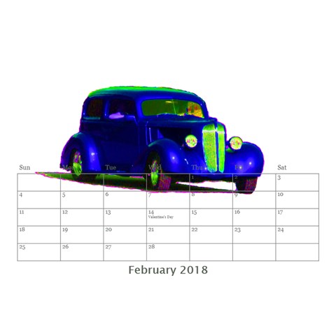 Cars Desktop Calendar 8.5  x 6  from ArtsNow.com Feb 2018