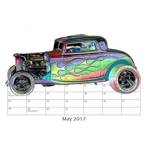 Cars Desktop Calendar 8.5  x 6  from ArtsNow.com May 2017