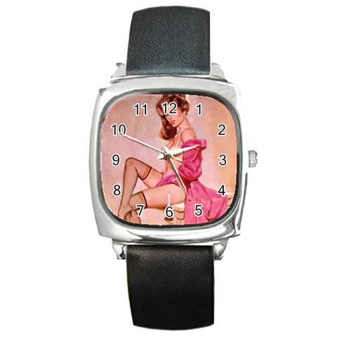 pinup_22 Square Metal Watch from ArtsNow.com Front