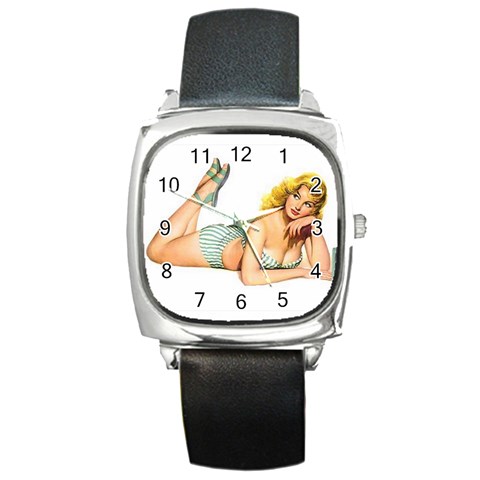 PINUP RADIO Square Metal Watch from ArtsNow.com Front