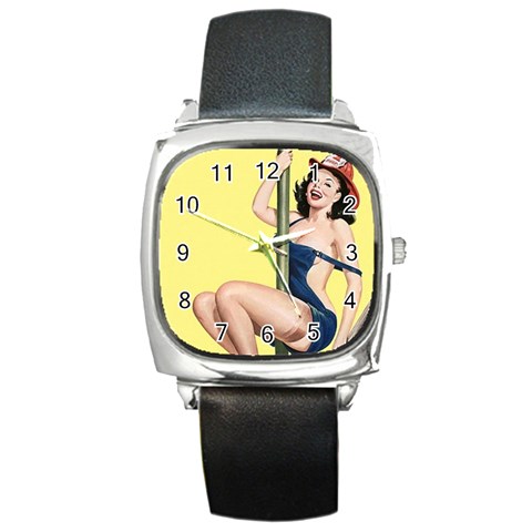 PINUP072 Square Metal Watch from ArtsNow.com Front