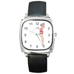 duffs_pinup_altered Square Metal Watch