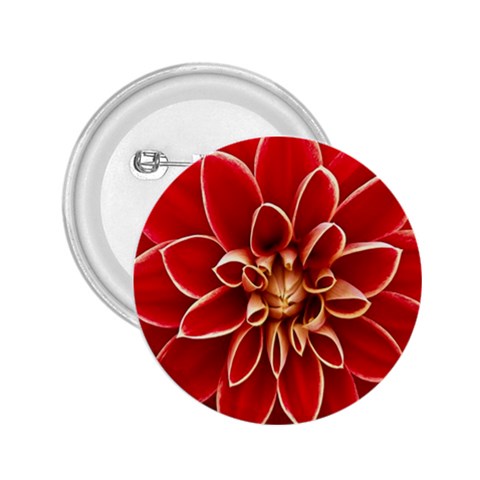 Red Dahila 2.25  Button from ArtsNow.com Front