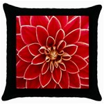 Red Dahila Black Throw Pillow Case