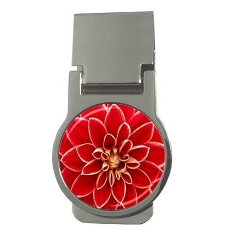 Red Dahila Money Clip (Round) from ArtsNow.com Front