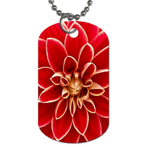 Red Dahila Dog Tag (One Sided) from ArtsNow.com Front