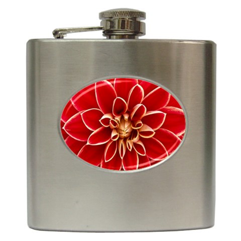 Red Dahila Hip Flask from ArtsNow.com Front