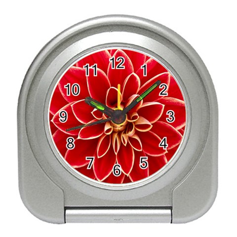 Red Dahila Desk Alarm Clock from ArtsNow.com Front