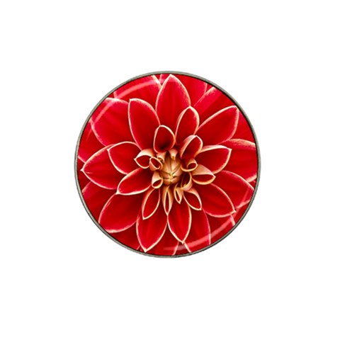 Red Dahila Golf Ball Marker (for Hat Clip) from ArtsNow.com Front