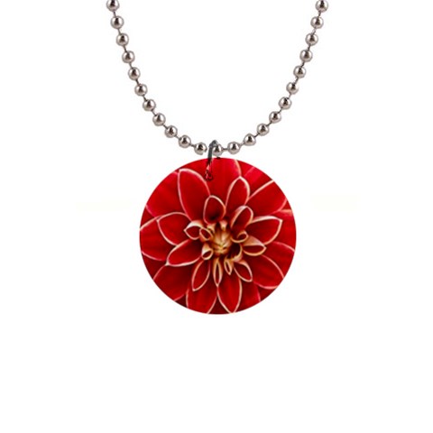 Red Dahila Button Necklace from ArtsNow.com Front