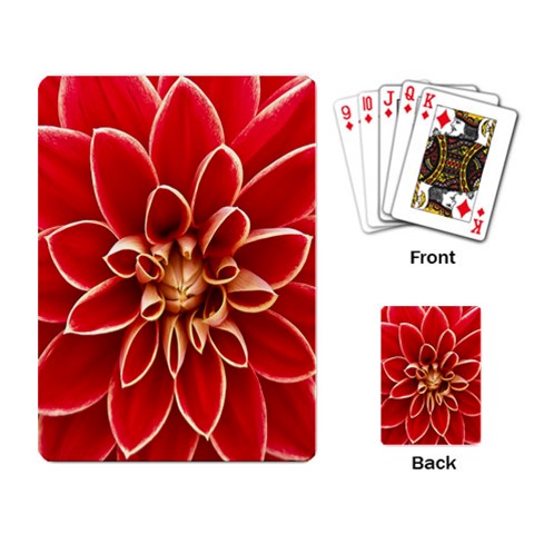 Red Dahila Playing Cards Single Design from ArtsNow.com Back