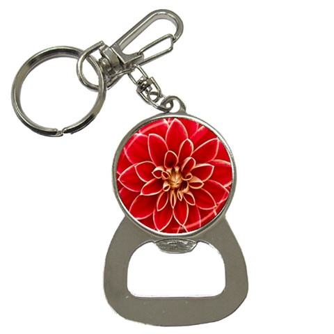 Red Dahila Bottle Opener Key Chain from ArtsNow.com Front