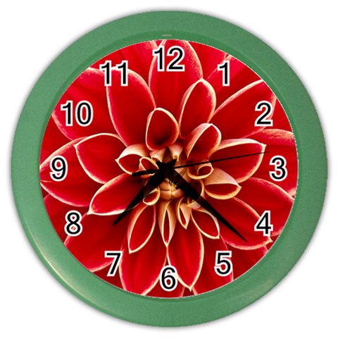 Red Dahila Wall Clock (Color) from ArtsNow.com Front