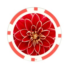 Red Dahila Poker Chip from ArtsNow.com Front