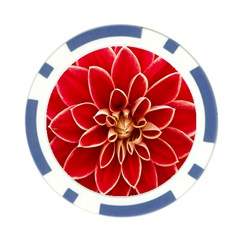 Red Dahila Poker Chip from ArtsNow.com Front